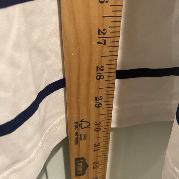 CHAPS Polo Mens Large White Striped Shirt Performance Golf Classic Preppy - Picture 7 of 11